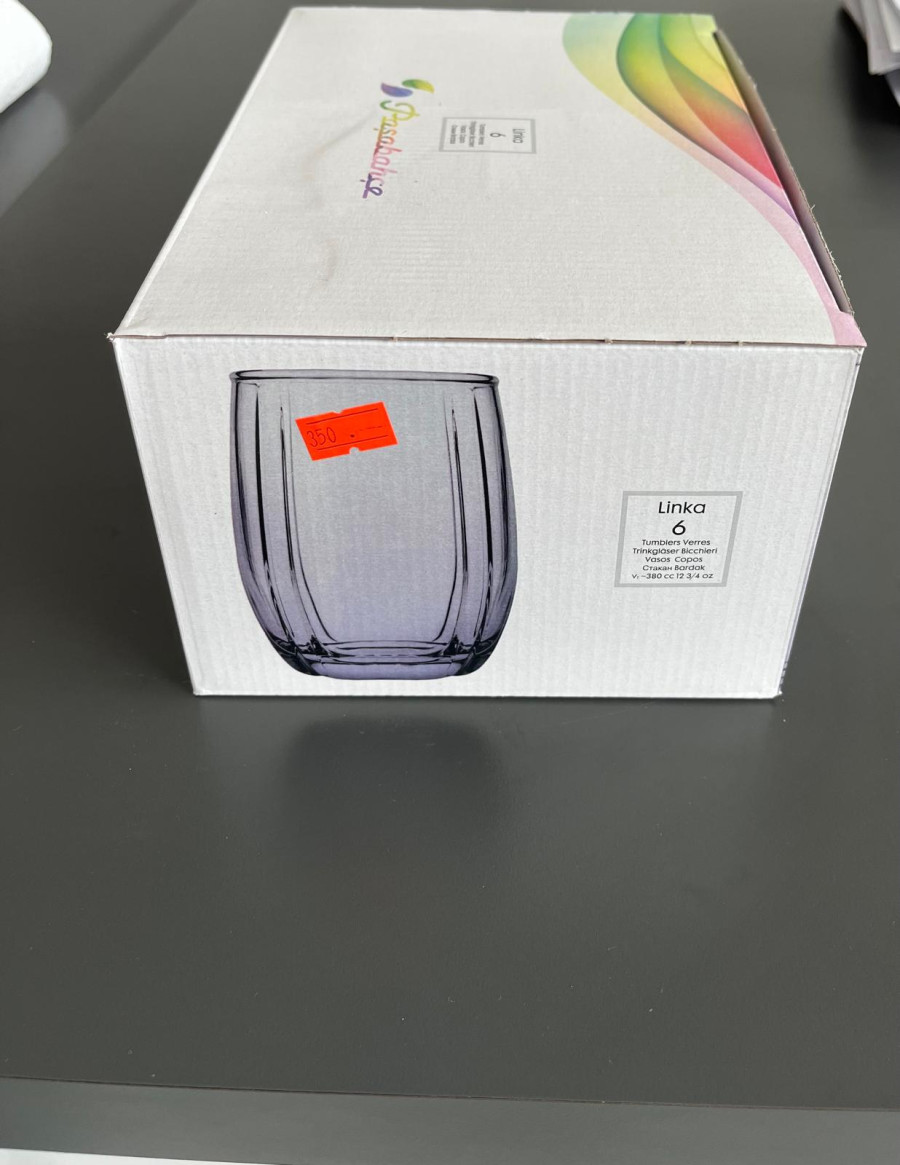 Paşabahçe Linka Mor Bardak 6'lı 500 cc ( uzun ) küçük resim 2