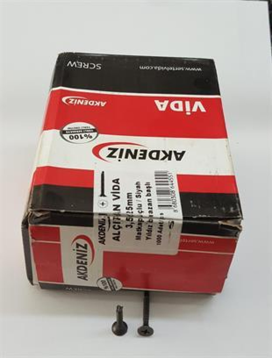 Akdeniz Alçı Vida Sık Diş 3.5*35 Siyah 1000 Li