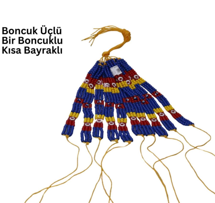 Boncuk 3 Lü 1 Nazarlı Kısa Bayraklı