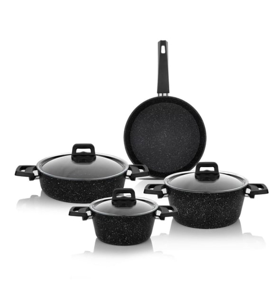 Schafer Rock Siyah 7 Parça Granit Tencere Seti